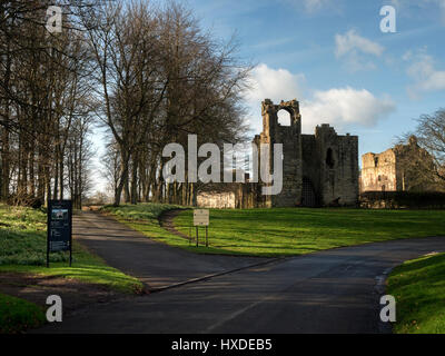 ETAL Burg, einer zerstörten mittelalterlichen Stadtbefestigung in Etal, Northumberland, England. Es wurde von Robert Manieren etwa 1341 erbaut. Stockfoto