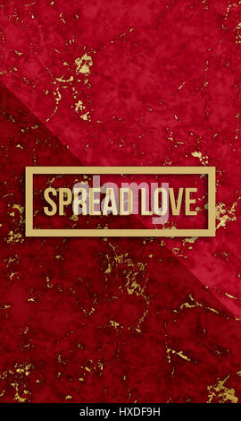 Liebe motivierenden Zitat auf moderne Marmor Textur zu verbreiten. Stockfoto