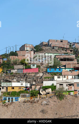 Lima, Peru. Bezirk von Villa El Salvador. Stockfoto