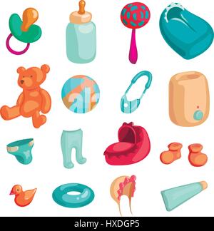 Neue Baby-Biorn Icons Set, Cartoon-Stil Stock Vektor