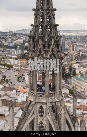 Ecuador, Quito Basilika del Voto Nacional Kirche, Turm Stockfoto