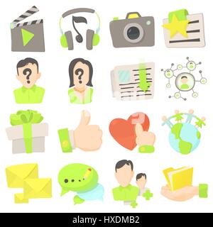 Werbung Icons Set, Cartoon-Stil Stock Vektor