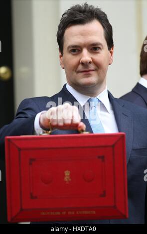 GEORGE OSBORNE Kanzler des Finanzministeriums 20. März 2013 DOWNING STREET LONDON ENGLAND UK Stockfoto