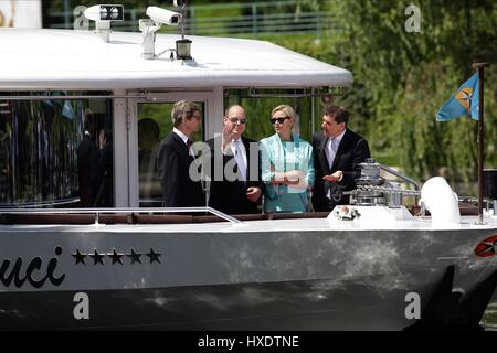 GUIDO WESTERWELLE ALBERT II, Prinz von MONACO & MICHAEL MRONZ Politiker & Fürst von MONACO 9. Juli 2012 Stockfoto