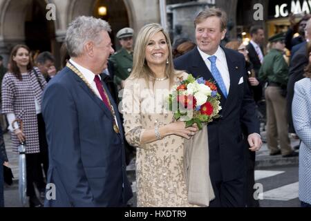 DIETER REITER Königin MAXIMA & König WILLEM-ALEXANDER König & Königin der Niederlande 13. April 2016 MARIENPLATZ München Deutschland Stockfoto