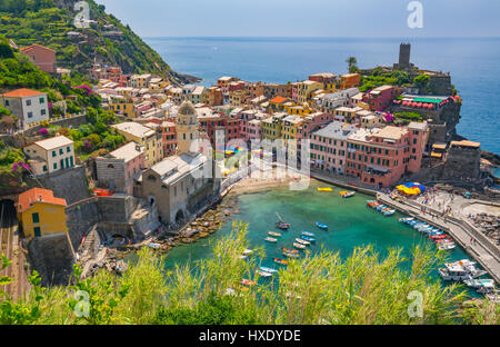 Vernazza in Cinque Terre, Italien Stockfoto