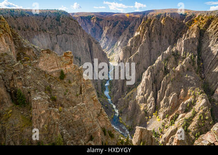 Übersehen Sie entlang Black Canyon des Gunnison NP, Colorado Stockfoto