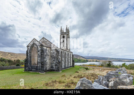 Ruinen der alten Kirche von Dunlewey im County Donegal, Irland Stockfoto