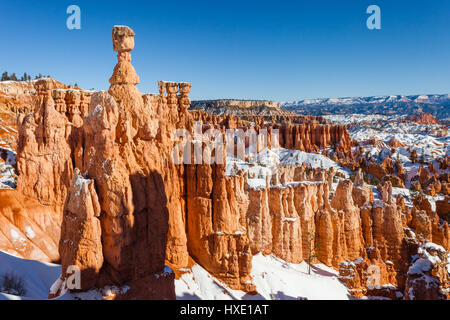 Die Hoodoos der Bryce-Canyon-Nationalpark nach Winterschnee. Stockfoto