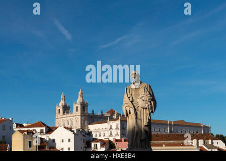 Statue des Hl. Vinzenz, Patron von Lissabon. Stockfoto