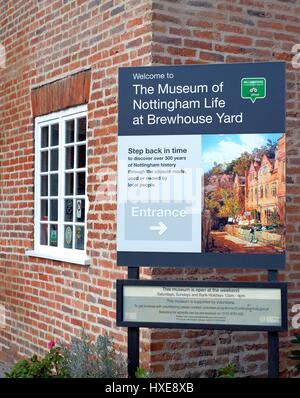 Das Museum von Nottingham Leben am Hof Sudhaus. Stockfoto