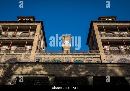 Gebäude der Sonne (Schams Ol Emareh) Gebäude in Golestan Palast (Palast der Blumen), ehemalige königliche Qajar Komplex in Teheran, Hauptstadt von Iran Stockfoto