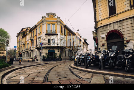 Via San Marco Straße Brera Bezirk Zentrum Mailand Lombardei Italien Europa Stockfoto