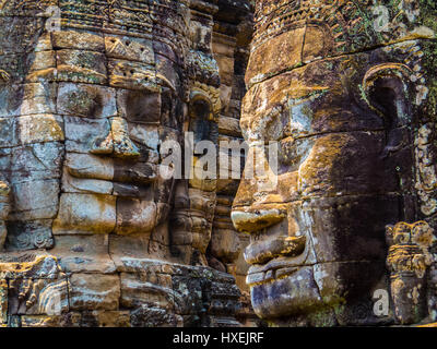 Gesichter im Bayon-Tempel, Angkor Wat, Kambodscha Stockfoto