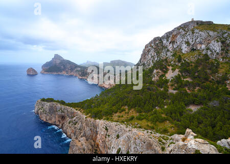 Cap Formentor auf der Insel Mallorca in Spanien an einem regnerischen Tag Stockfoto