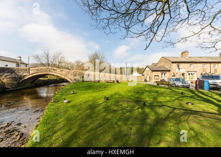 Dunsop Bridge das geographische Zentrum des Vereinigten Königreichs Stockfoto