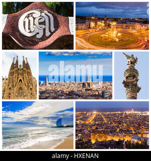 Collage aus schönen Barcelona. Katalonien. Spanien Stockfoto