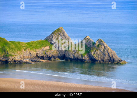 Drei Klippen Bucht auf der Halbinsel Gower, South Wales, UK Stockfoto