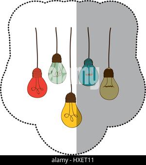 Glühbirnen hängen Symbol Stock Vektor