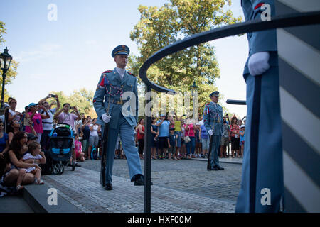 Wechsel der Wache, Prager Burg, Prag, Tschechien Stockfoto