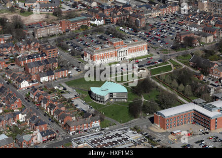 Luftaufnahme von Chesterfield Town Centre, Großbritannien Stockfoto