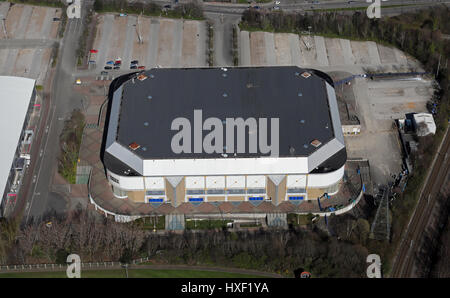 Luftaufnahme der Fliegen DSA-Arena (ehemals Motorpoint Bereich), Sheffield Stockfoto