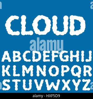 Weiße Wolken Buchstaben Stock Vektor