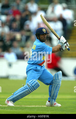 SACHIN TENDULKAR Indien CHESTER LE STREET CHESTER LE STREET DURHAM 4. Juli 2002 Stockfoto