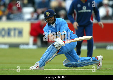 SACHIN TENDULKAR Indien CHESTER LE STREET CHESTER LE STREET DURHAM 4. Juli 2002 Stockfoto