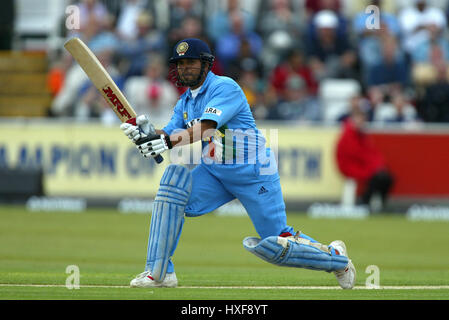 SACHIN TENDULKAR Indien CHESTER LE STREET CHESTER LE STREET DURHAM 4. Juli 2002 Stockfoto