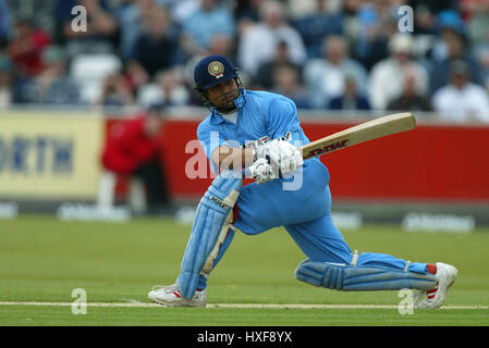 SACHIN TENDULKAR Indien CHESTER LE STREET CHESTER LE STREET DURHAM 4. Juli 2002 Stockfoto