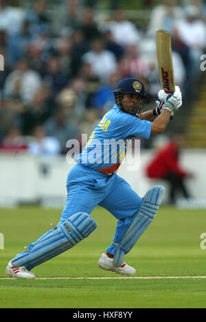 SACHIN TENDULKAR Indien CHESTER LE STREET CHESTER LE STREET DURHAM 4. Juli 2002 Stockfoto