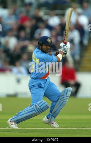 SACHIN TENDULKAR Indien CHESTER LE STREET CHESTER LE STREET DURHAM 4. Juli 2002 Stockfoto