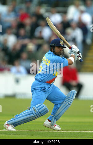 SACHIN TENDULKAR Indien CHESTER LE STREET CHESTER LE STREET DURHAM 4. Juli 2002 Stockfoto