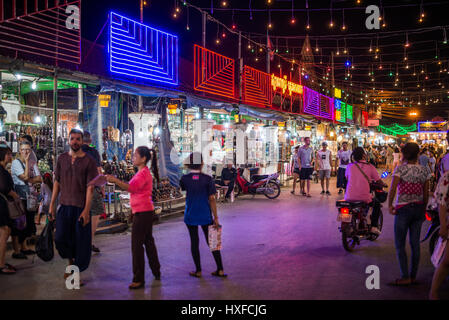 Pub Street in der Siem Reap, Kambodscha. Stockfoto