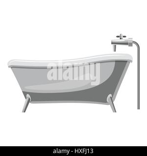 Badewanne-Symbol, grauen Stil Monochrom Stock Vektor