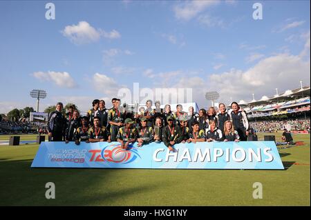 PAKISTAN & ENGLAND ICC WORLD TWENTY20 Gewinner Herren LONDON ENGLAND 21. Juni 2009 Stockfoto