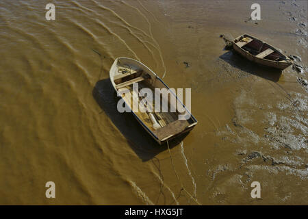 Verlassene und faule Boote im Hafen von La Reina, Palos De La Frontera, Huielva, Spanien Stockfoto