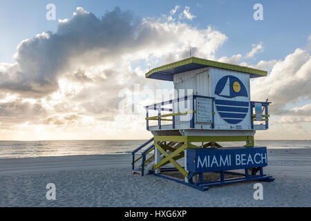 MIAMI, USA - 10. März 2017: Art-Deco-Leben Wachturm im Miami South Beach. Florida, United States Stockfoto