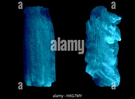 Vektor einrichten von Pinsel Striche in zufälligen Formen Stockfoto