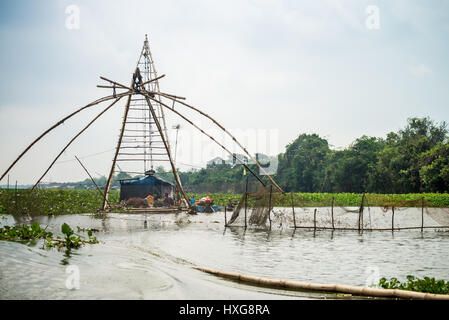 schwimmendes Dorf zwischen Battambang und Siem Reap, Kambodscha Stockfoto