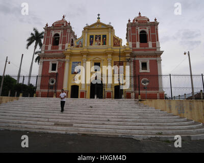 El Calvario Kirche In León, Nicaragua. Bunte Kultur Stockfoto