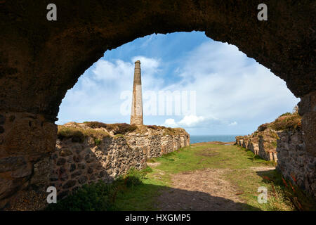 Ruinen von Botallack Tin Mine, in der Nähe von St. Agnes, Cornwall Stockfoto