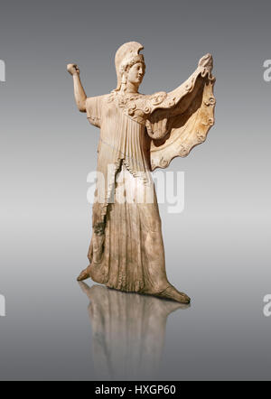 Römischen Marmorskulptur von Athena von der Einreichung der Villa der Papyri in Herculaneum, Archäologisches Museum, Italien, grauem Hintergrund, Stockfoto