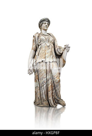 Römischen Marmorskulptur bekannt als die "Flora Maggiore", 2. Jh. n. Chr., Inv keine 5978, National Museum of Archaeology, Neapel, weißer Hintergrund Stockfoto