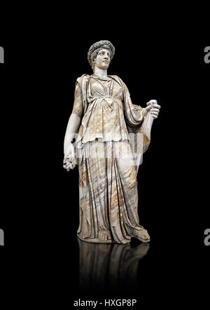 Römischen Marmorskulptur, bekannt als die "Flora Maggiore", ein 2. Jahrhundert n. Chr., Inv keine 5978, National Museum of Archaeology Neapel,, schwarzen Hintergrund Stockfoto