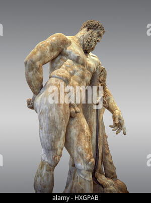 Ende des 2. Jahrhundert Skulptur Herkules in Ruhe, Inv 6001, Sammlung Farnese, National Museum of Archaeology, Neapel, Stockfoto