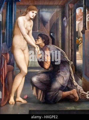 Edward Burne-Jones (1833-1898) "Pygmalion und das Bild: die Seele erreicht, Öl auf Leinwand, 1878. Burne-Jones wurde in den späteren Stadien des 19. Jahrhunderts Präraffaeliten Bewegung beteiligt. Stockfoto