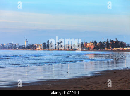 Von Essaouira in Marokko, Blick vom Strand. Stockfoto