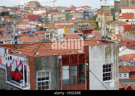 Blick über die Dächer von Porto 2017, Stadtbild, Portual Stockfoto